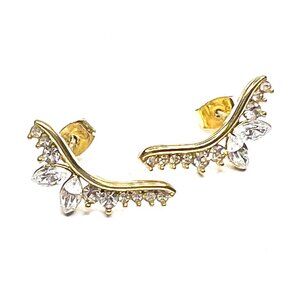 🚨CLEARANCE! Gold Tone and Crystal Ear Climber Earrings